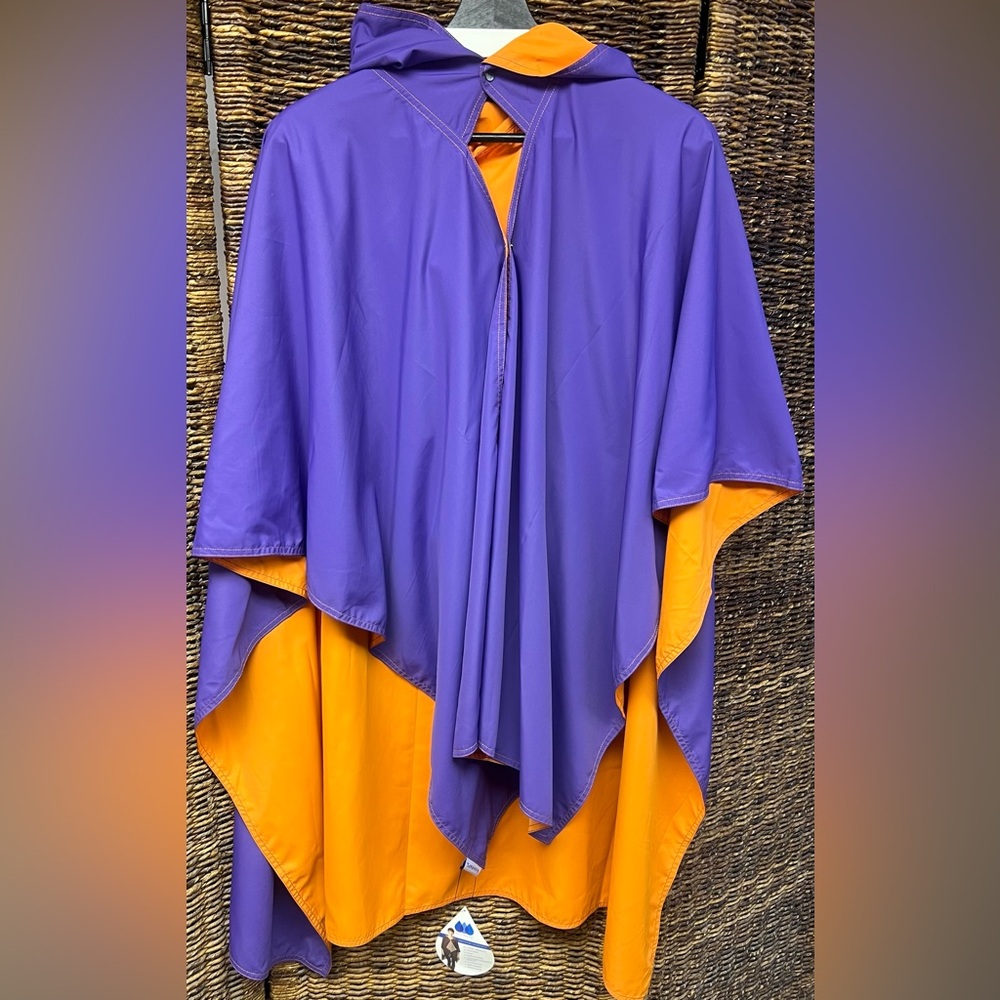 RainRaps- New with‎ tags and pouch - Purple and Orange Hooded Cape-One Size